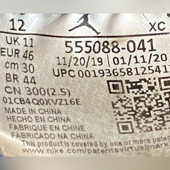 Nike Air Jordan 1 Retro High OG 'Royal Toe' sneaker shoes mens size 12 - Picture 10 of 11